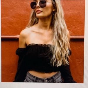 Kittenish Chiffon Cropped Top